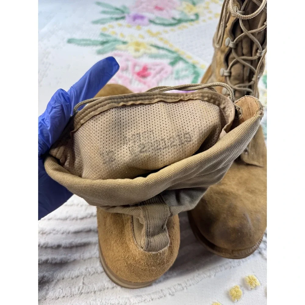 Tactical Military Combat Boots Coyote Tan Suede Nylon Ripple Sole Mens 12 R